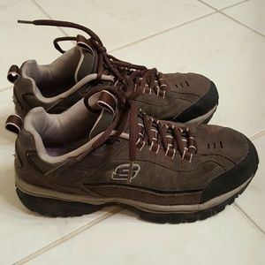 Brown men's Skechers sneakers