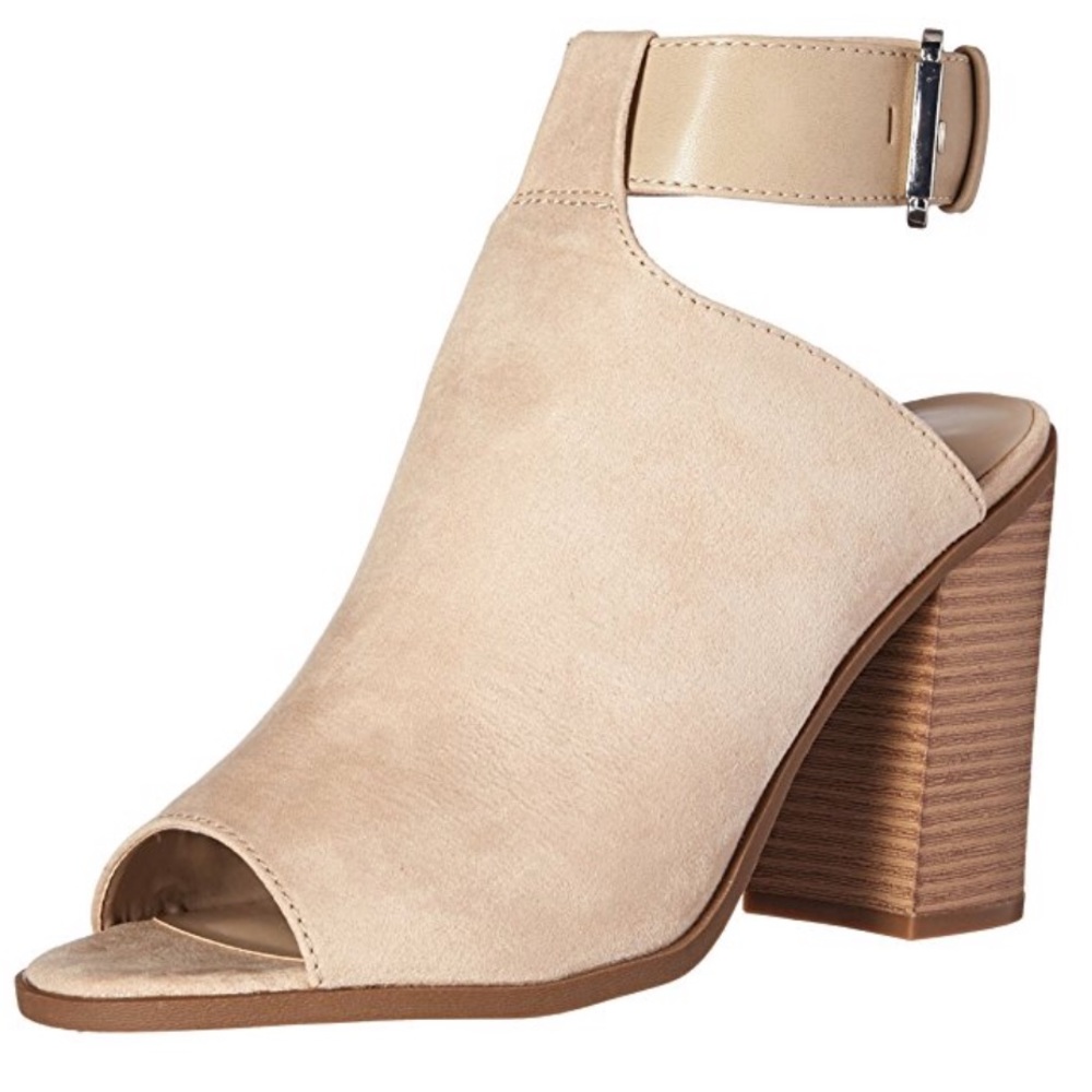 NIB Perfect Cream Peep Toe Slingback Mule Bootie - Picture 5 of 6