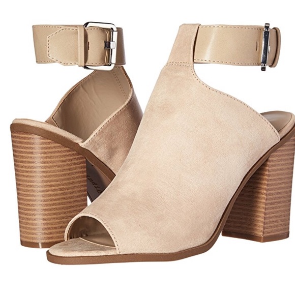 NIB Perfect Cream Peep Toe Slingback Mule Bootie - Picture 3 of 6