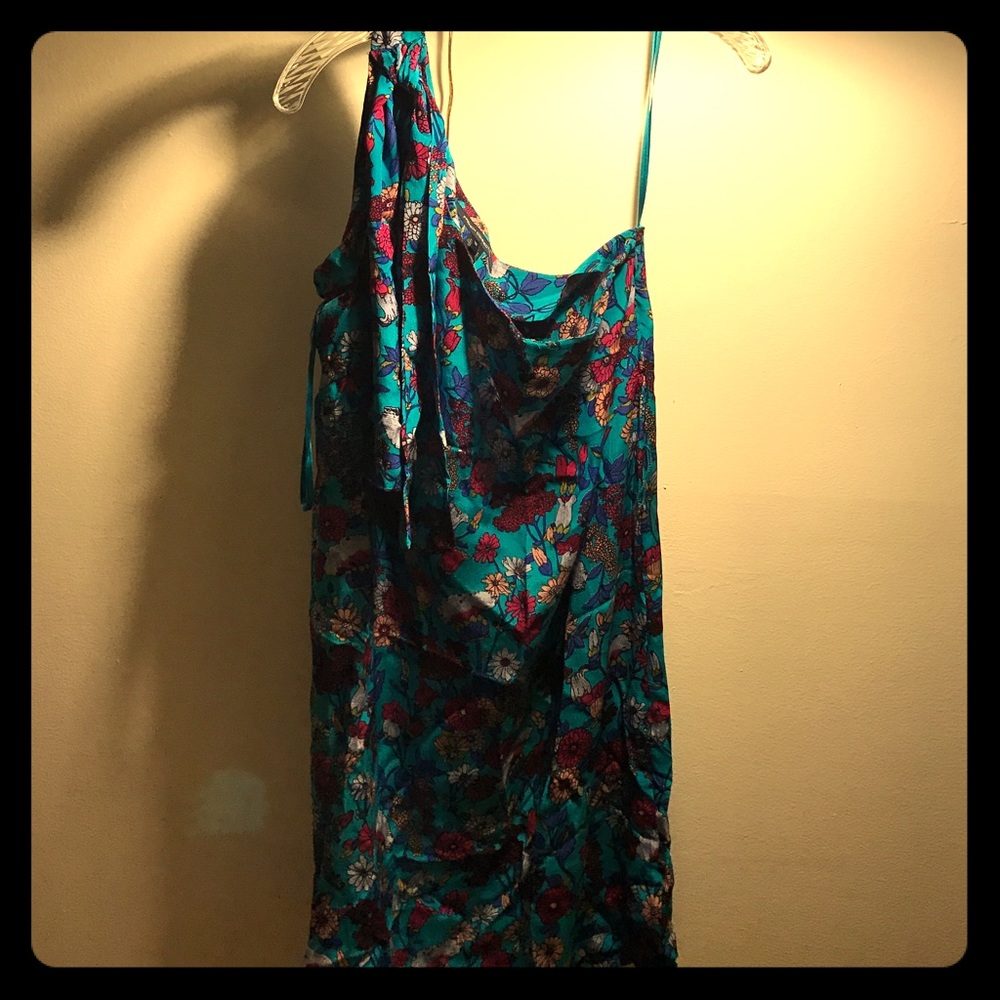 French Connection silk one shouldered floral dress