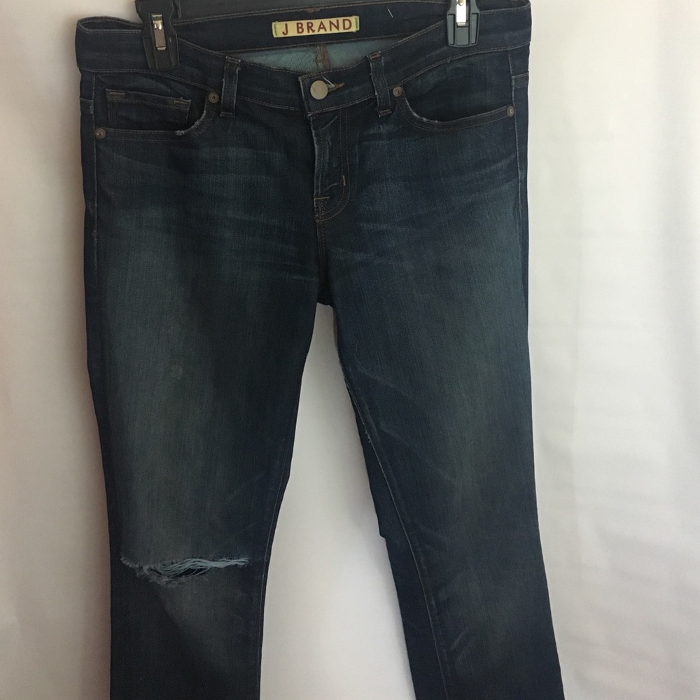 J Brand Low Rise Pencil Leg Size 28 Distressed