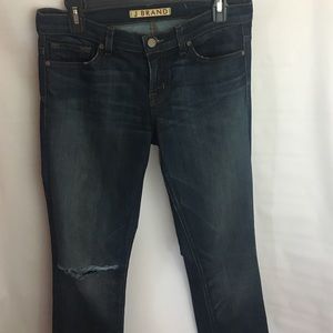 J Brand Low Rise Pencil Leg Size 28 Distressed