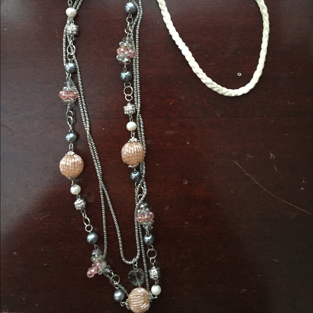 Pearl and beaded statement necklace