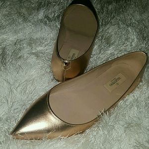 Valentino Rose Gold Flats