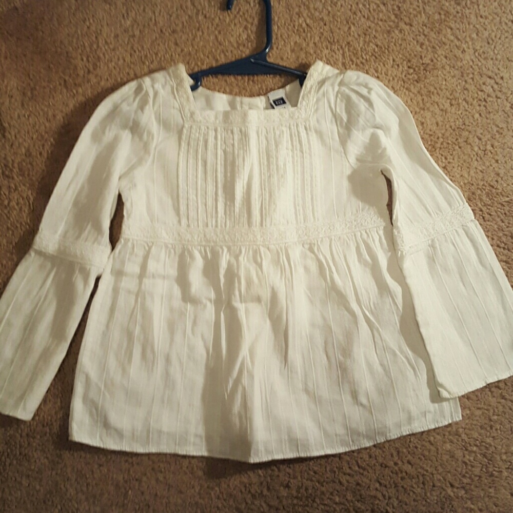 Baby Gap Girl's 4T White L/S  Pleated Dress Shirt
