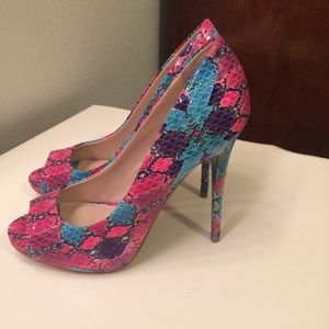 Zigi Soho Multicolored Faux Snake High Heels