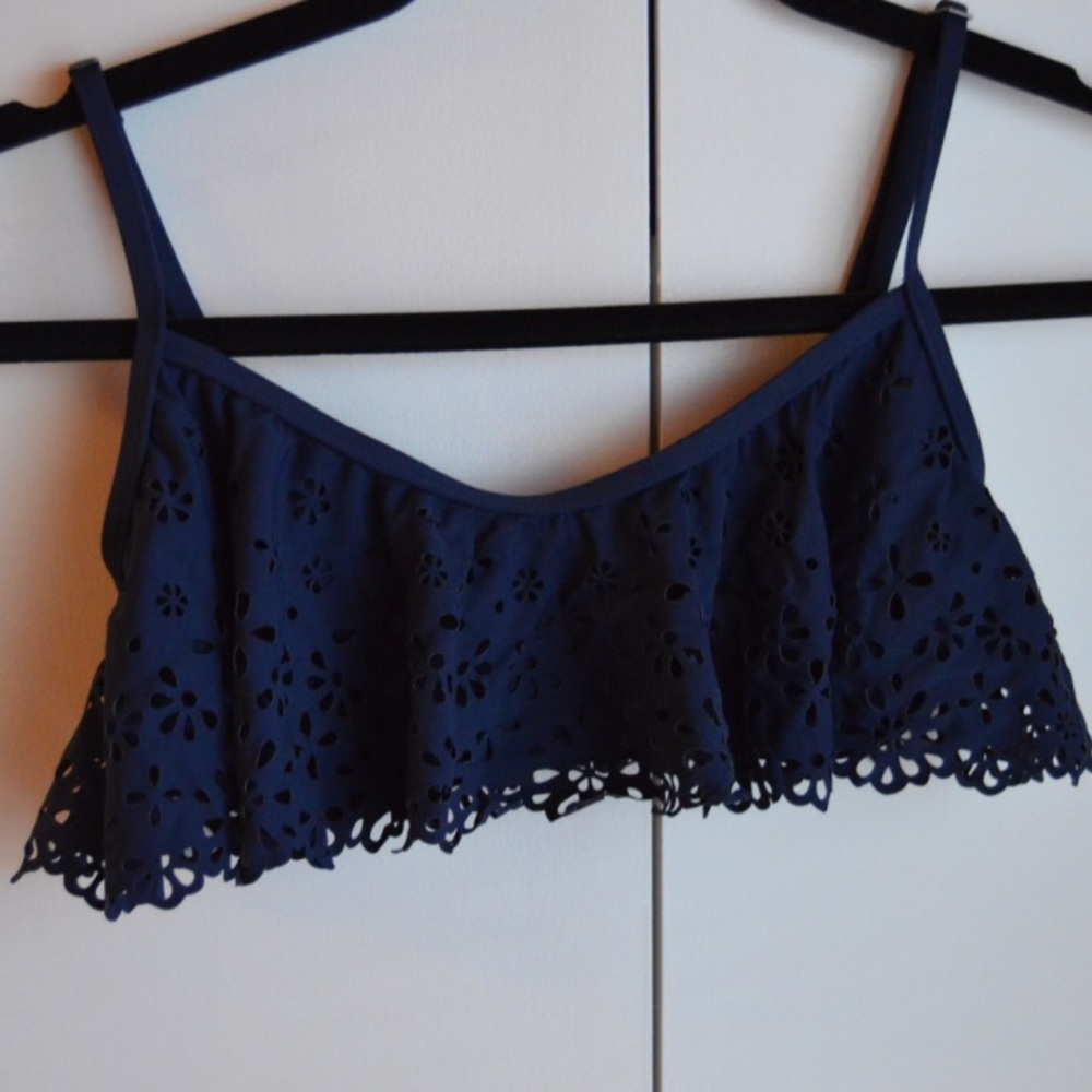 Navy Abercrombie & Fitch Laser Cutout Bikini Top