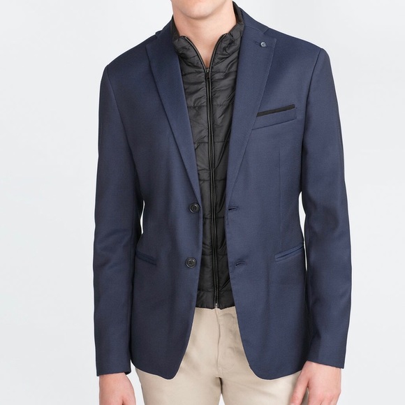zara man blue jacket
