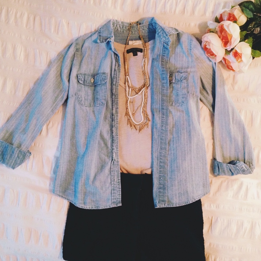 Button down Jean chambray shirt