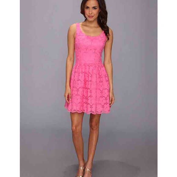 NWT LILLY PULITZER PINK LACE DRESS 14 XL - Picture 1 of 3