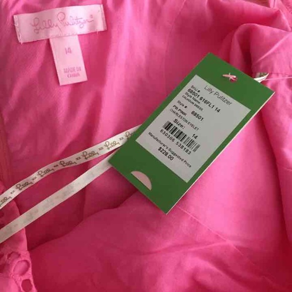 NWT LILLY PULITZER PINK LACE DRESS 14 XL - Picture 3 of 3