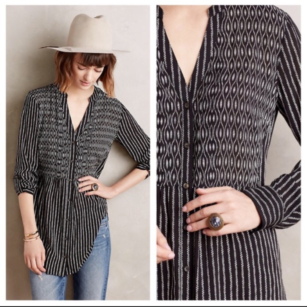 Anthropologie 'Calia' Button-down tunic Size 4