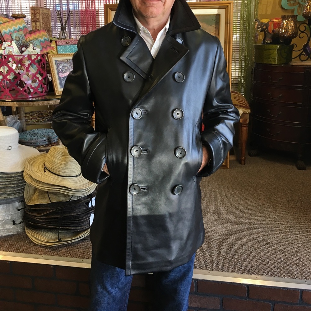 Gucci Leather Pea Coat NWOT