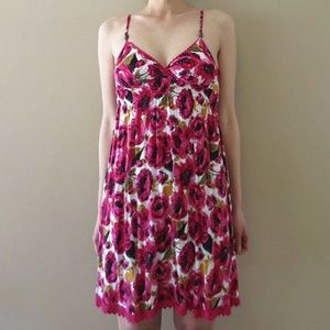 Pink + White Floral Strappy Sundress