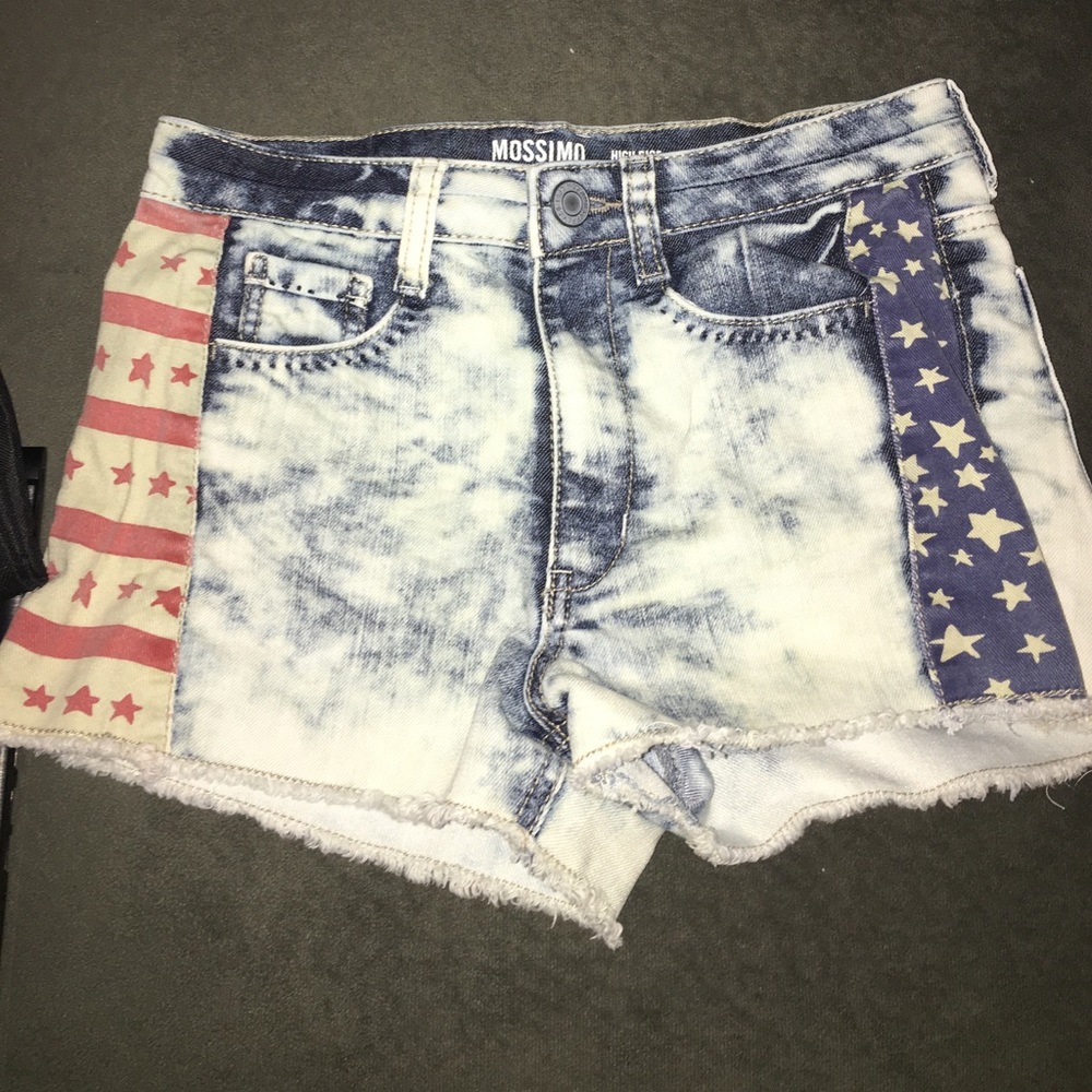 High Rise America Jean Shorts