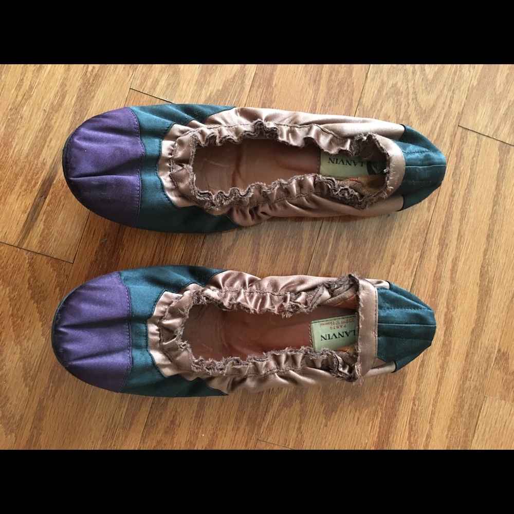 Lanvin Multi Color Satin Flat Shoes