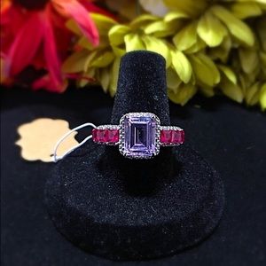 Brazilian Pink Amethyst And lab created Ruby
