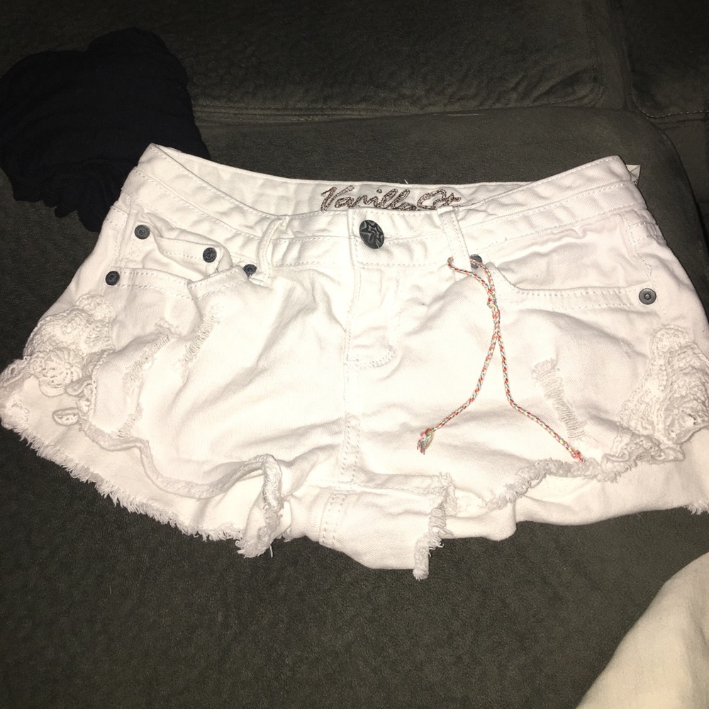 White Jean shorts