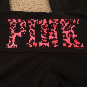 Pink Victoria's Secret black yoga pants