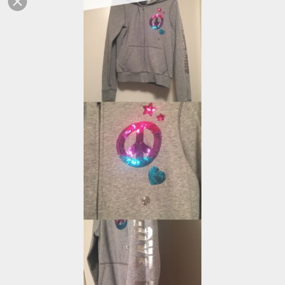 Vs pink zip up hoodie medium
