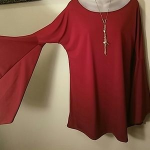 Bell Sleeve Red Dress