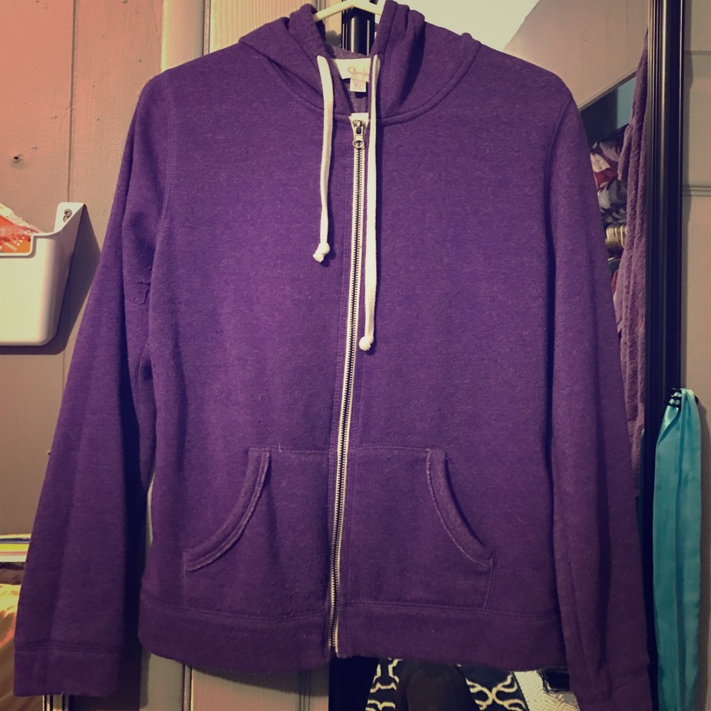 Very purple zip up hoodie