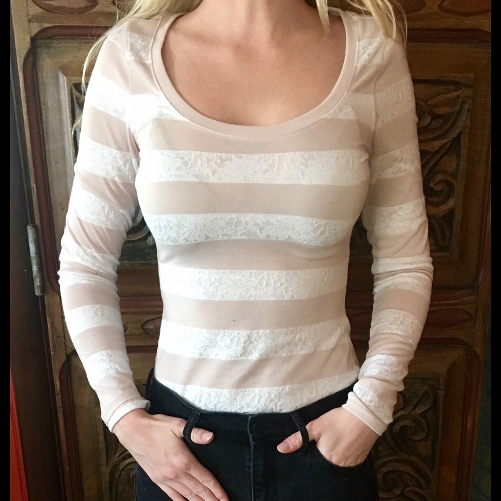 Lacy striped Express shirt, XS