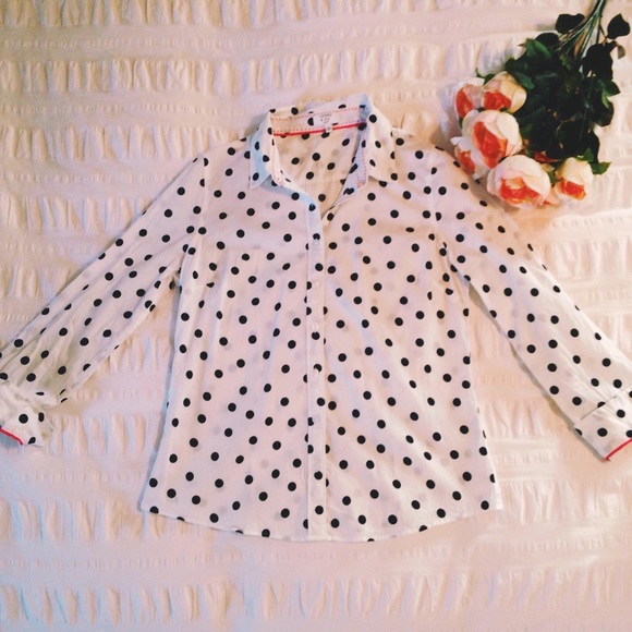 Crown & Ivy Polka Dot Button Down - Picture 2 of 2