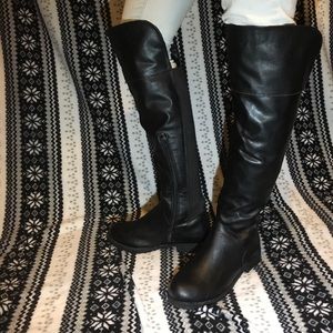 Bamboo over the knee faux leather boots