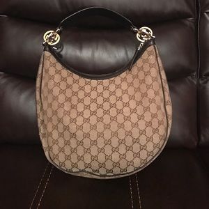 Gucci Purse GG Print Beige/Ebony 100% Authentic