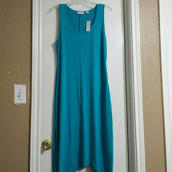 NY&Co Turquoise asymmetrical dress - Picture 1 of 4
