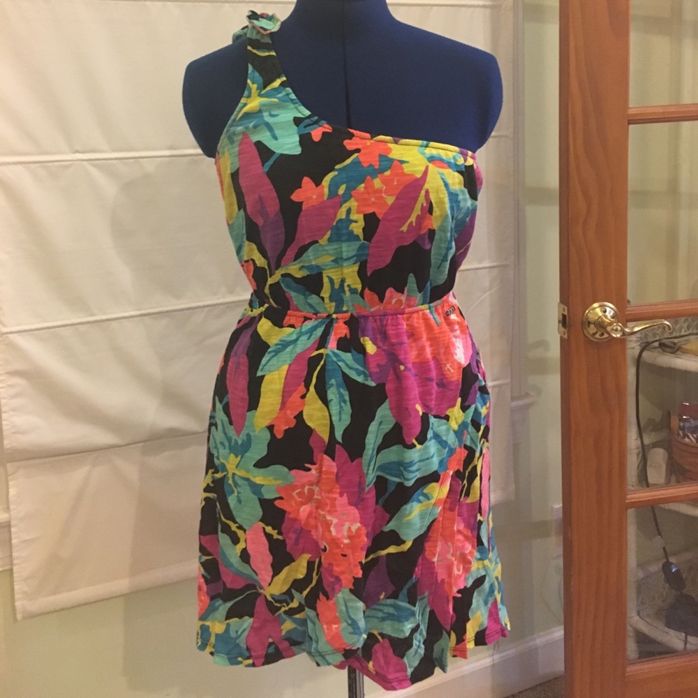One Shoulder Printed Dress