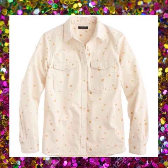 J. Crew Tops - JCrew Button Up Star Small Shirt