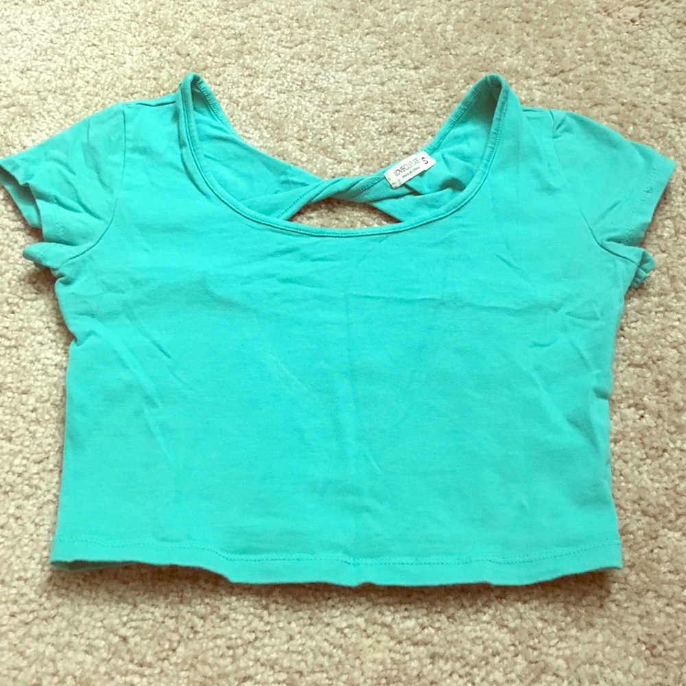 CORAL BLUE CROP TOP🔥