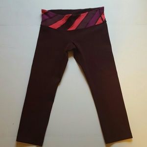 Lululemon Pink Burgundy Capri Leggings Tights 8