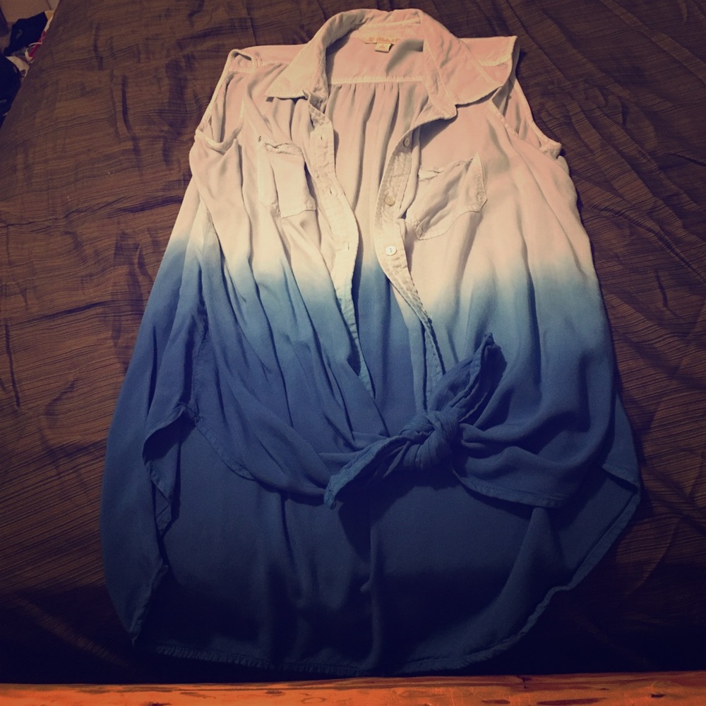 Blue ombré southern style dress shirt