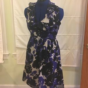 Black and Purple Dress with Ruffles