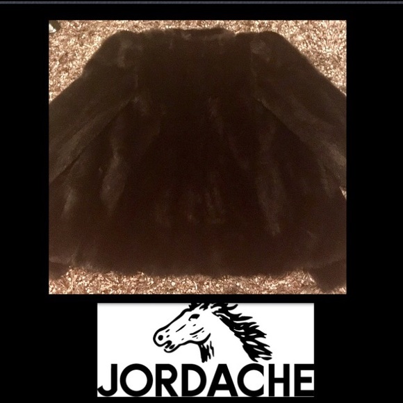 VINTAGE JORDACHE  Black Fur Coat - Picture 4 of 9