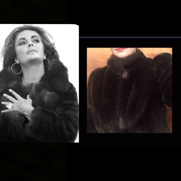 VINTAGE JORDACHE  Black Fur Coat - Picture 8 of 9