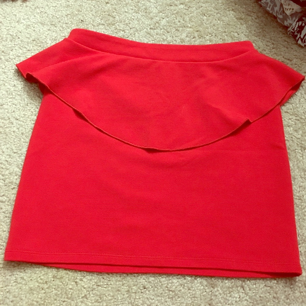 RED SKIRT/ WORN ONCE