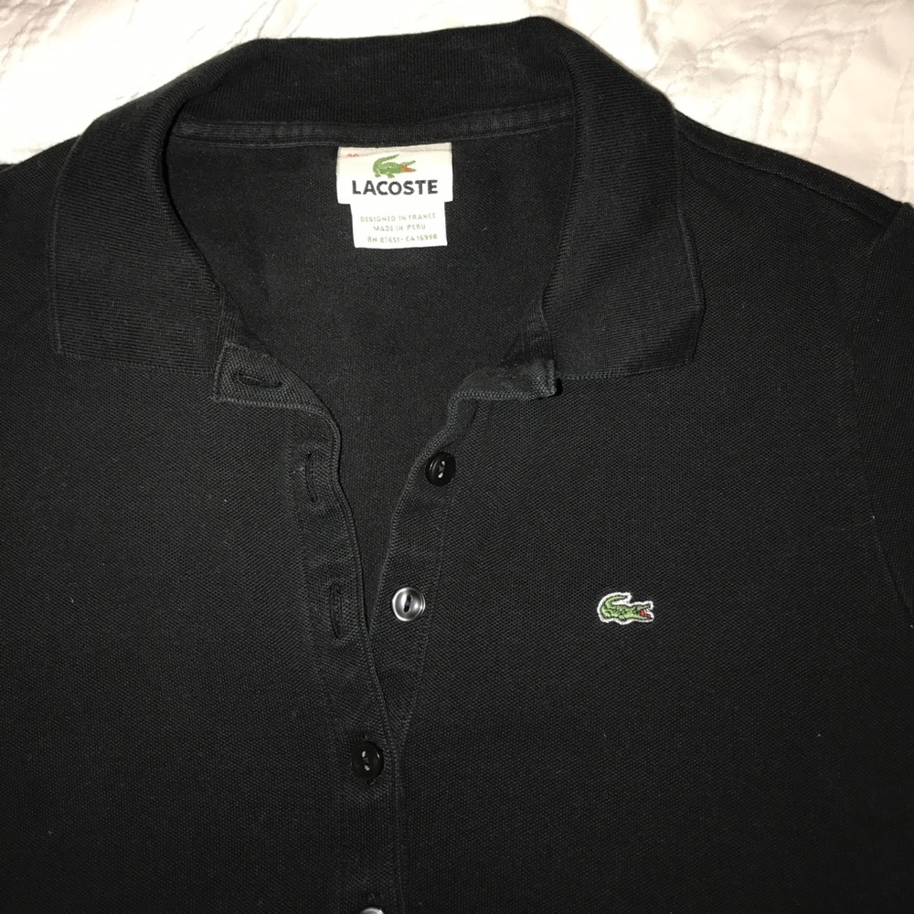 Lacoste 5 button polo in black