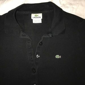 Lacoste 5 button polo in black