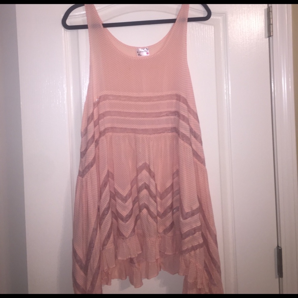 Free People Swingy Lace Inset Tunic
