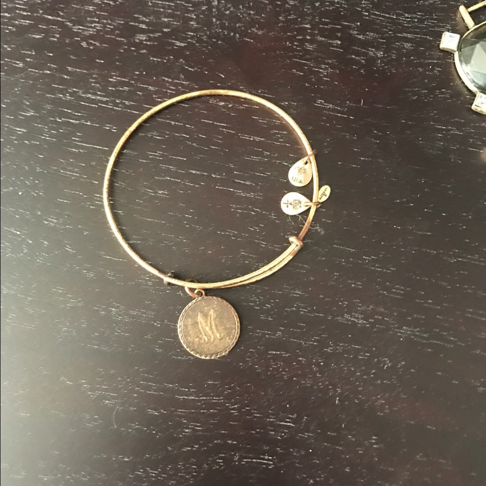 Alex & Ani initial M Charm bangle