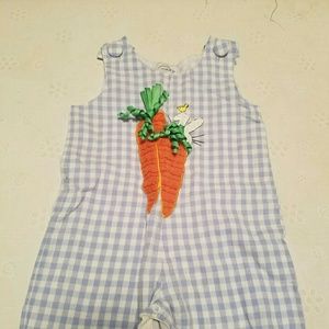 Mud Pie Easter boy romper 12-18 carrot