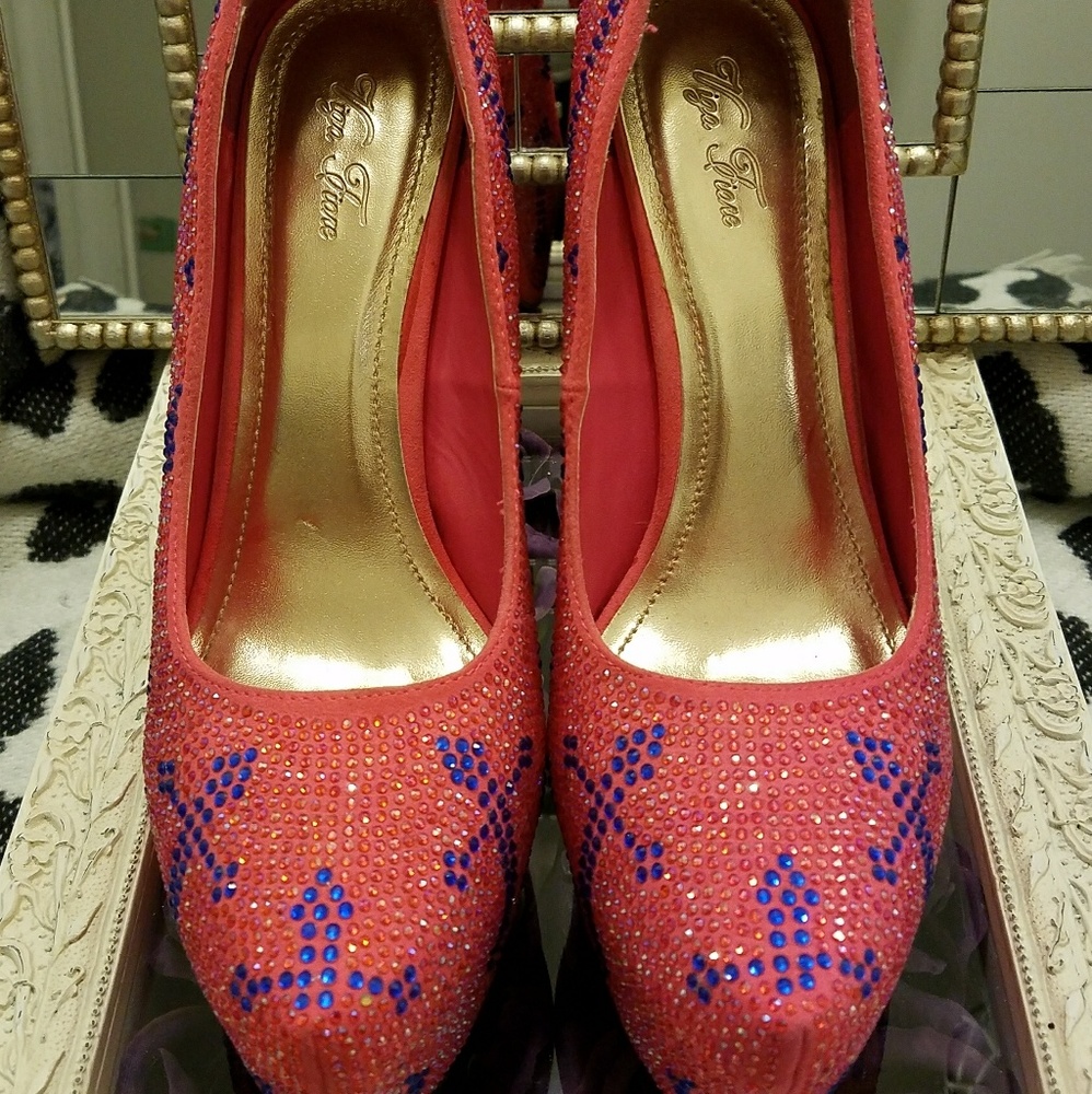 !!!!!!!SALE!!!Pink and Blue Sparkle Platform Heels