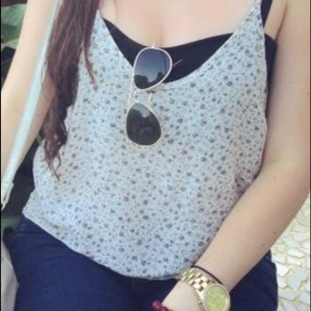 Brandy Melville floral flowy crop top