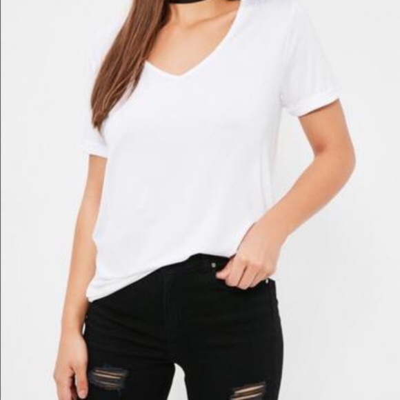 White Loose Fit Short Sleeve Boyfriend Tee - Picture 2 of 3