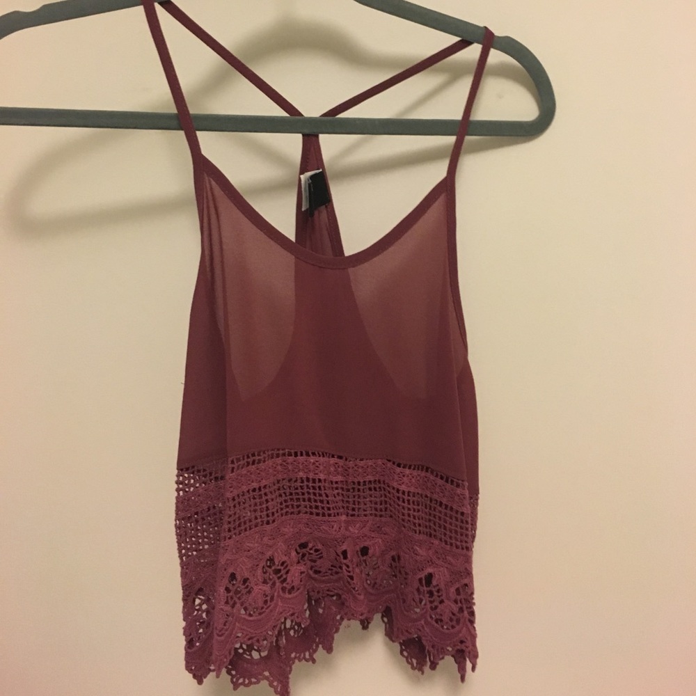 dark blush crop top