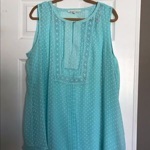 Gorgeous Aqua/Teal Sleeveless Top 2X